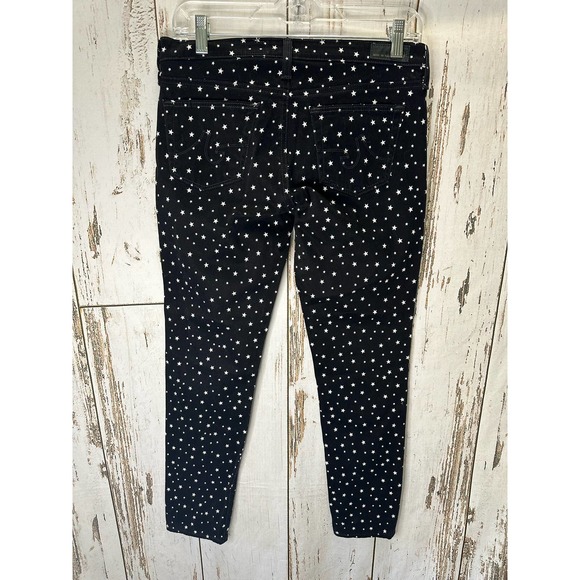 Adriano Goldschmied AG "The Legging Ankle" Black and White Star Velvet Feel Pant - Picture 4 of 5